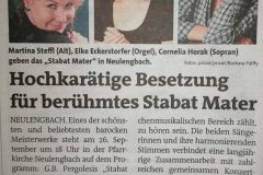 G.B. Pergolesi "Stabat Mater"  Pfarrkirche Neulengbach, September 2021